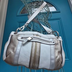 Genuine Leather Crossbody Bag Modern White Contemporary Pebbled Leather Purse